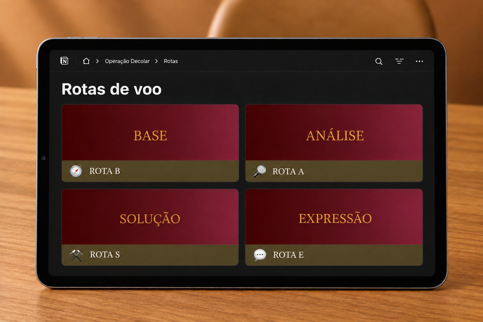 Rotas de voo no Notion: Base, Análise, Solução e Expressão